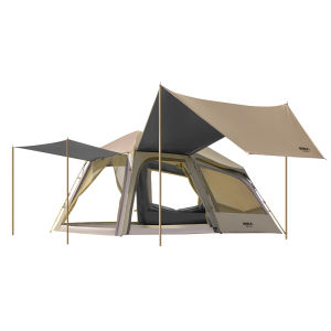 The Primitive | Automatic Assembly 2-in-1 Waterproof Camping Tent with 2 Rooms and Hall