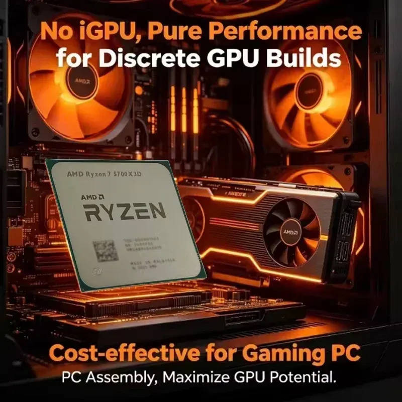 AMD | AMD Ryzen 7 5700X3D Bulk CPU for X570 B550 8-Cores 16