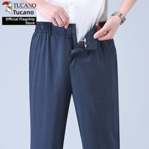 TUCANO | Mid Aged Men Linen Loose Fit Pants Slim Waist Trousers