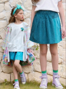PPTOWN | Contrast Color Skort for Girls Summer