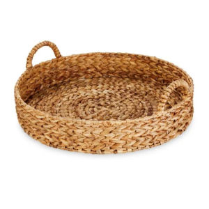 Nampan eceng gondok - nampan bahan alami aesthetic - nampan serba guna - nampan eceng gondok bulat - aneka kerajinan Jogja