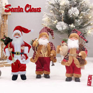 Santa ClausChristmas 12 Inch Cute Santa Claus Doll Standing Posture Santa Claus Doll Christmas Window Decoration Toys