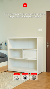 PIRA - SAXON 120BLS MR MWDSL Lemari Pakaian Besi Pintu Sliding dengan Cermin / Lemari Pakaian Anak