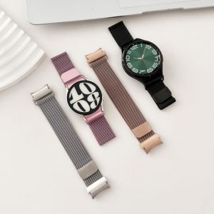 Cho Samsung Galaxy Watch 6 dây đeo cổ điển 43mm 47mm cho Galaxy Watch 6/5/4 dây đeo 40mm 44mm/ 5 Pro 45mm /4 dây đeo cổ điển 42mm 46mm Vòng đeo kiểu Milan nút nhấn dây dây đeo kim loại