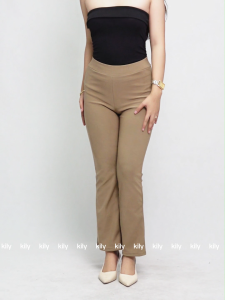 Buy 1 Take 1 KILY.PH Casual Flare Pants Elastic Highwaist Wode-Leg Pants Office Trouser Pants for Women 7A0059