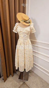 Aliciacouture - Helenz Cottage Dress - Vintage Garden Party - Tea Party Midi Dress - Korean Style