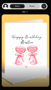 Happy Birthday Bestie Card – Cute Pink Cocktail Birthday Card for BFF