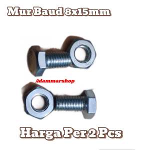 baud siku lubang/mur baud untuk besi siku lubang 8x15mm 2 pcs