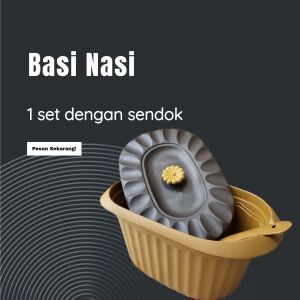 Oscar basi prasmanan set isi 6pc + sendok sayur (coklat)/ wadah sayur/ tempat saji makanan