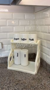 Hiraya Ph Kitchen Canister Rack Patungan Coffee Organizer Condiments Plastic Double Layer Shelf Accessories Storage