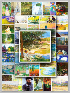 Monet Stickers Creative Oil Painting Artistic World Famous Picture Decorative Small Decals for Refrigerator Handbag DIY Tablet Phone Case Guitar Luggage Bicycle Waterproof