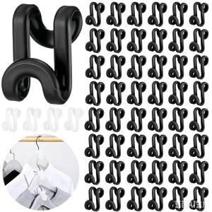 30 Pcs PP Plastic Clothes Hanger Connector Hooks No Assembly Needed for Wardrobe Clothing Closet Storage