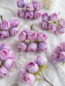 Artificial Flowers Silk Mini Bouquet High Quality Outdoor Garden Wedding Wreath Home Room Table Decora Scrapbook Bridal Diy Gift