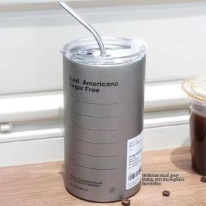 Iced Coffee Friendly Portable Straw Included Stainless Steel Cup