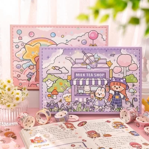 100Pcs Cute Stickers Gift Box DIY Decor Stickers for Notebook/Journals/Scrapbooking/Diary/Cup