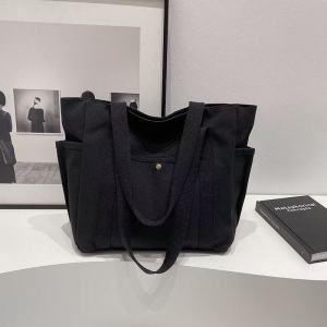 Large Capacity Canvas Tote Bags For Work Commuting Carrying Handbag College Style Student Outfit Book Shoulder Bag Women Bags