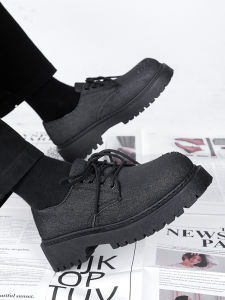Casual Leather Shoes for Men Thick Bottom Large Head Design Sensation Derby Shoes Stylist Trendsetting British Style Versatile