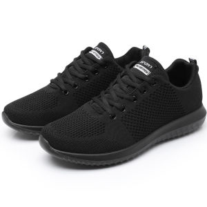 Beijing Mens Single Shoes Breathable Fly Knit Sporty Casual Lightweight Soft Bottom Dad Shoes for Middle Aged And Elderly