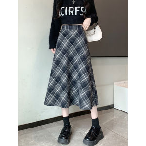 Boutique Winter Fashion Korean Style Tartan H-line Skirt