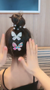 Kẹp tóc hình bướm kim cương sáng cho tóc mái tóc lệch trán và sau đầu kẹp tóc thời trang thanh lịch và dễ thương