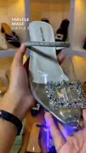 Sepatu Heel Wanita Transparant Hak Lancip 5cm