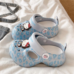 QIAOHUI | Cute Non-slip Thick Heel Summer Slipper Women Closed Toe Sandals Height Increasing