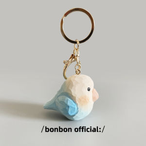 Handcrafted Wood Carving Bird Keychain Parrot Backpack Pendant Creative Cute Birthday Gift Diy Soft Cute Healing Trendy