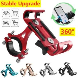 Upgrade Stable Aluminum Bike Motorcycle Phone Mount 360 Degree Rotatable Handlebar Phone Holder Anti-Vibration Universal