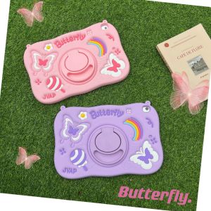 【Hot】Portable 360 Rotating Holder Rainbow Butterflies Silicone+PC Tablet Protective Case For iPad mini 1/2/3/4/5 mini 6 5/6/Air1/2/Pro 7/8/9/10 Air3/Pro Air4/Air5 Pro 1/2/3/4 Series