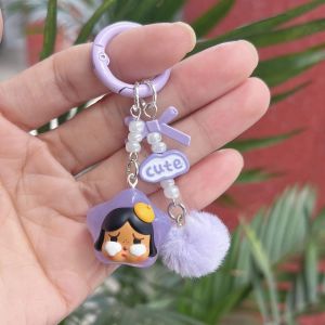 Genuine Pop Mart POP bean SP crybaby Keychain Bag Hair Ball Pendant Mobile Phone Chain Cute Pendant Birthday Gift