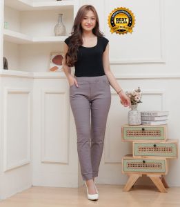 Elizabeth Pants Celana Chino Wanita Melar Elastis Celana Panjang Katun Soft Jeans Kantor Casual Formal Nyaman Model Pensil Simple Keren Celana Kerja