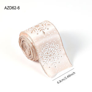 2026 1Roll/6.3cmx2m Christmas Ribbons for DIY Xmas Tree Decoration Gift Wrapping Wreath Bows New Year Party Gift Crafts Decor