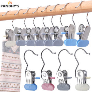 5PCS Multifunction Clip Hanger Garment Clips Hook for Drying Clothes Clothespin Hat Pants Storage Hanging Closet Organizer