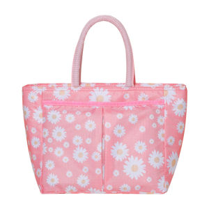 Daisy Printed Lunch Bag Thermal Insulation Large Capacity Handbag Cute Picnic Drinks Lunch Box Storage Bag Portable Lunch Pouch