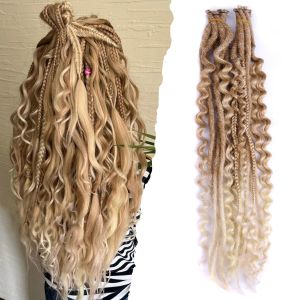 24 Inch Synthetic 16Strands/Lot SE Dreadlocs Braids Hair Extensions 3 In 1 Mixed Hippie Style Single End Dreadslocks for Women