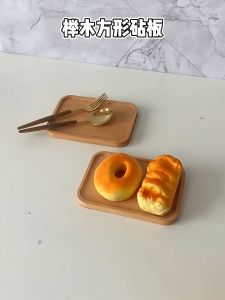 Japanese-style Tableware Beech Wood Plate Oval Tray Mini Solid Wood Small Dinner Plate Childrens Dessert Plate Dessert Cake Plate