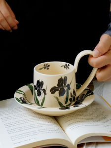 ชุดแก้วกาแฟเซรามิกดอกเดซี่สไตล์ฝรั่งเศสย้อนยุค ชุดชาบ่าย ชุดแก้วกาแฟสำหรับผู้หญิง สวยงาม ประณีต ชิ้นเดียว ทำมือ