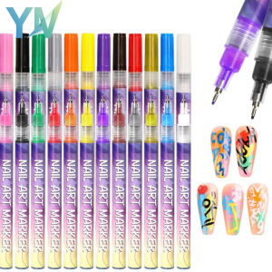 ปากกาเพ้นท์เล็บหลากสีสำหรับวาดเส้นและตกแต่งลายเล็บ เหมาะสำหรับงานทำเล็บและชุดอุปกรณ์เพ้นท์เล็บ DIY