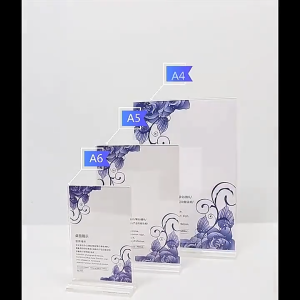 Acrylic T-Stand A4 A5 A6 Clear Display Holder Signage Menu Transparent Table Sign Rack Shop