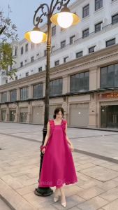 Váy bầu thời trang thiết kế M145 chất lụa hàn freesize từ 45 đến 70kg