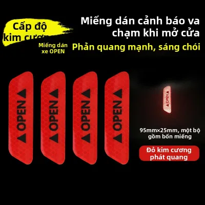 Miếng Dán Phản Quang Cho Xe Hơi Miếng Dán Cảnh Báo Chống Va Chạm Chống Thấm Nước Miếng Dán Bảo Vệ Cho Cửa Xe