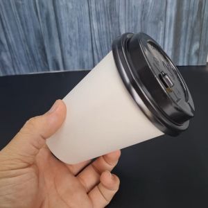Paper hot cup 6.5/8/9/12 oz + LID/ gelas kopi kertas / Paper Hot Cup Polos / papercup gelas panas isi 50 pcs /coffee cup / tea cup / gelas kertas tebal anti bocor