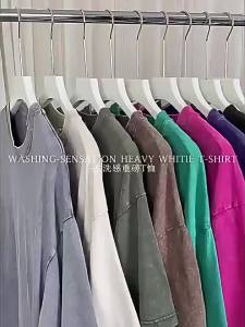 Áo Thun Cotton Nam Size Lớn 230G Kiểu Vintage Chất Liệu Mềm Mại Tay Ngắn Cổ Tròn Basic Mùa Hè
