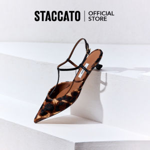 Staccato Womens Slingback Heels รองเท้าแตะผู้หญิง หัวแหลม 1"รองเท้าส้นเข็ม 9ER04