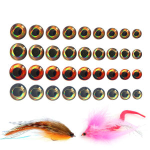 100pcs Holographic 3D Fish Eyes Fly Tying Material For Baitfish Streamers Wood Plastic Lure Popper DIY Eyes Saltwater Jig Lures