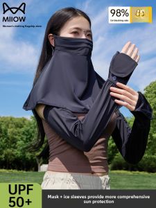 MiiOW | Cat Woman Ice Silk UV Protection Sleeve Covers Womens Style Summer Outdoor Cycling High Aesthetic Sunshade Mask Set