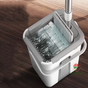 Mop Magic Floor Squeeze Squeeze Mop With Bucket Flat Bucket Rotating Mop For Wash Floor House Home Cleaning Cleaner Easy 2024New
