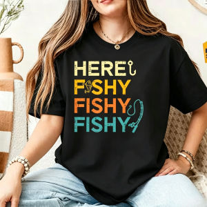 Sanrio | Fun Cat Graphic T-shirts Humor Short Sleeve Tee Shirt for Men Women Vintage Fishing New Crew Neck T-shirts Funny Kitten Tshirt