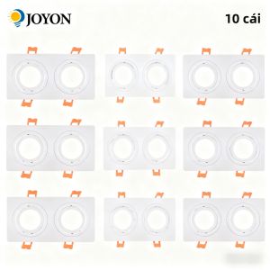 JOYINLED Đèn LED Hình Vuông Đôi Màu Đen Đèn LED Chiếu Sáng GU10 MR16 Khung Gắn Đế Để Trang Trí Phòng Gia Đình Khung Đèn Bằng Nhôm