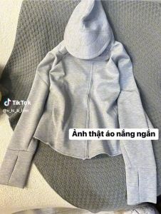Áo Chống Nắng Ngắn Nữ Dáng Cánh Dơi Vải Umi Nỉ Cao Cấp Vành Mũ To Co Giãn 4 Chiều